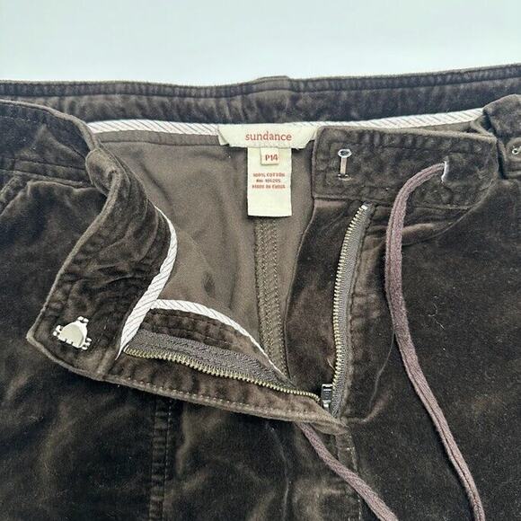 Sundance Womens Pants Size P14 Petite Brown Cargo Velvet Zipper Hem Drawstring - Picture 8 of 11